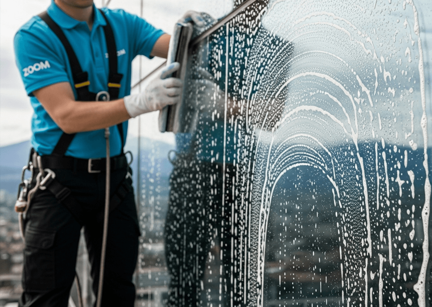 Professional cleaning team working